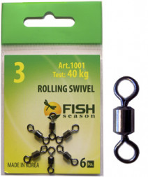 Вертлюг Fish Season цилиндрич. №4 35кг 7шт 1001-04F
