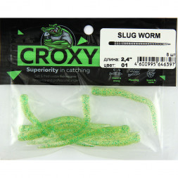 Приманка силиконовая CROXY SLUG WORM 2,4&#039;&#039; цвет 01 уп/8шт