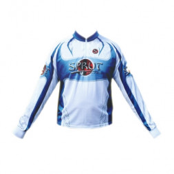 Футболка Sprut длин. рукав бел/синий XL